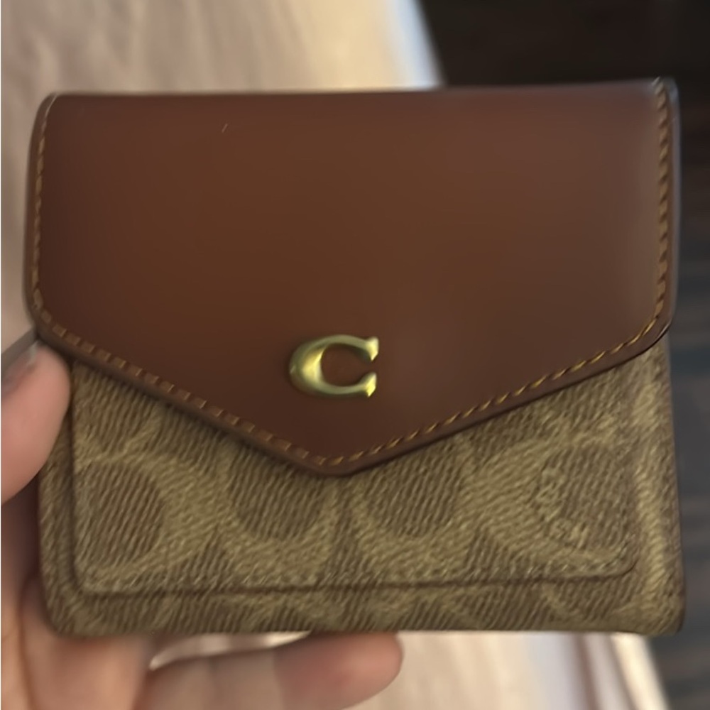 Coach Two-Tone Wallet with Gold Logo